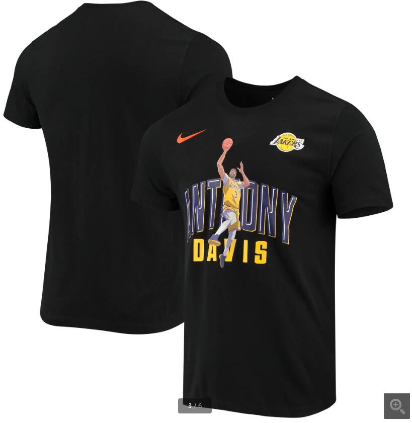 2020 NBA Men Anthony Davis Los Angeles Lakers Nike Hero Performance TShirt Black